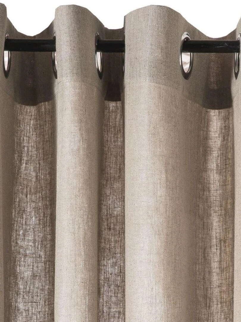 Rideau en lin avec œillets 'Deko&co'   Beige