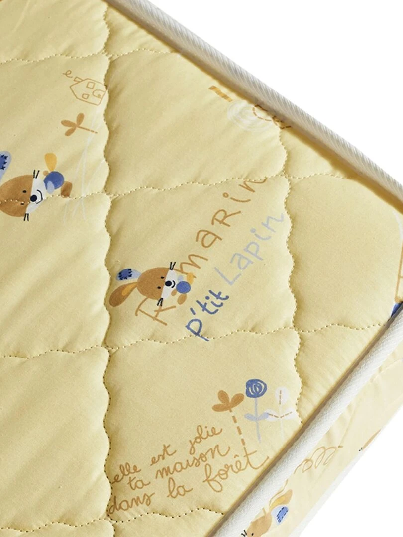 Matelas Bébé BiConfort hypoallergénique en Mousse Fabriqué en France   Jaune pâle