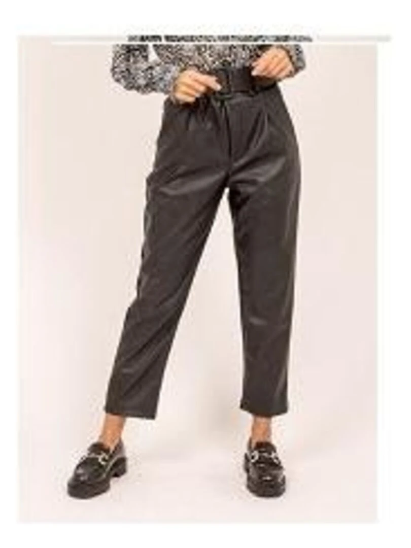 Pantalon similicuir EKINE Noir