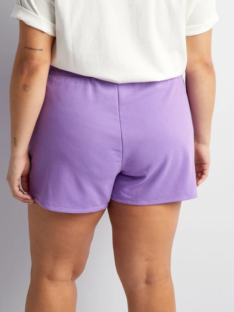 Short de sport chiné en french terry   Violet