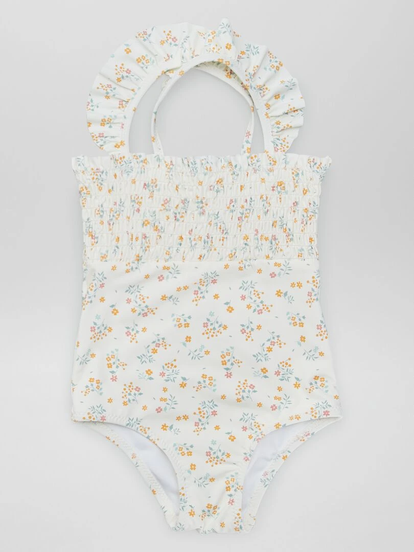 Maillot de bain smocké 1 pièce Fleuri