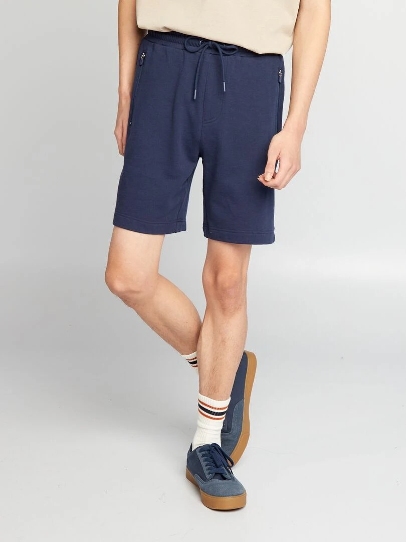 Short en molleton avec poches zippées Noir