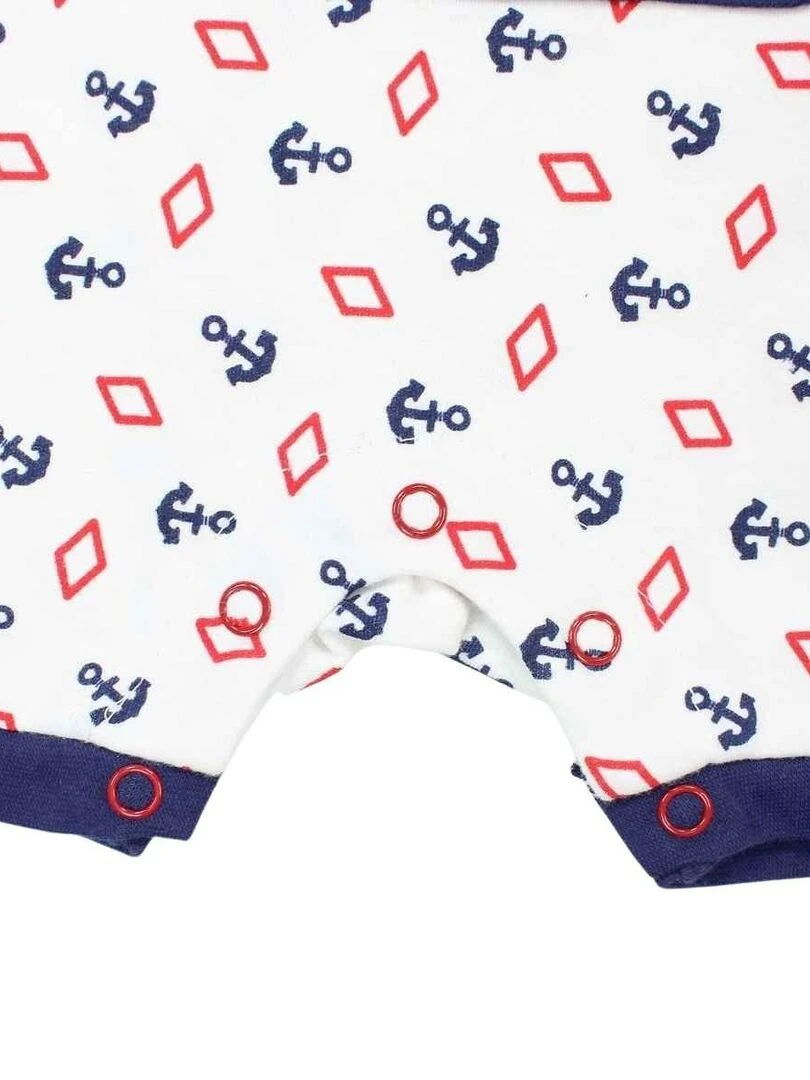 Lee Cooper   Combishort bébé garçon imprimé logo en coton   Blanc