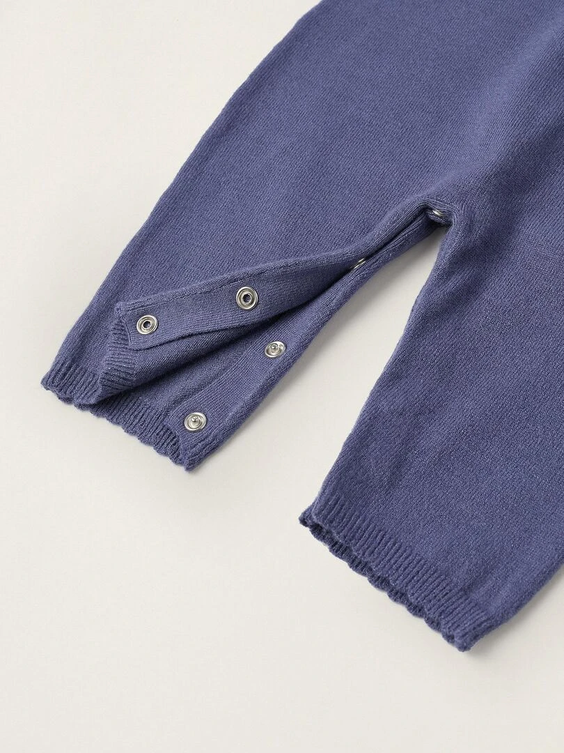 Combinaison en maille pour nouveau né manches longues ATLANTIC COMPANY   Bleu