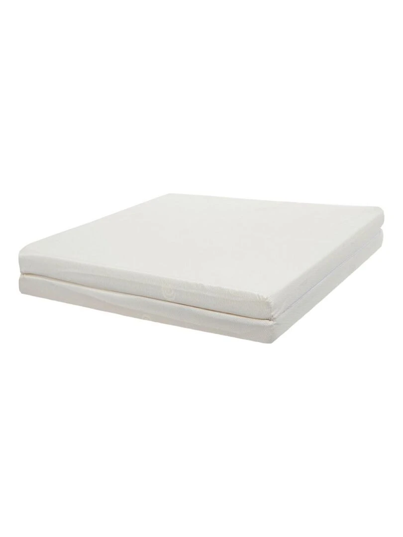 Tinéo Matelas bébé 60x120cm pliant 2 parties Blanc