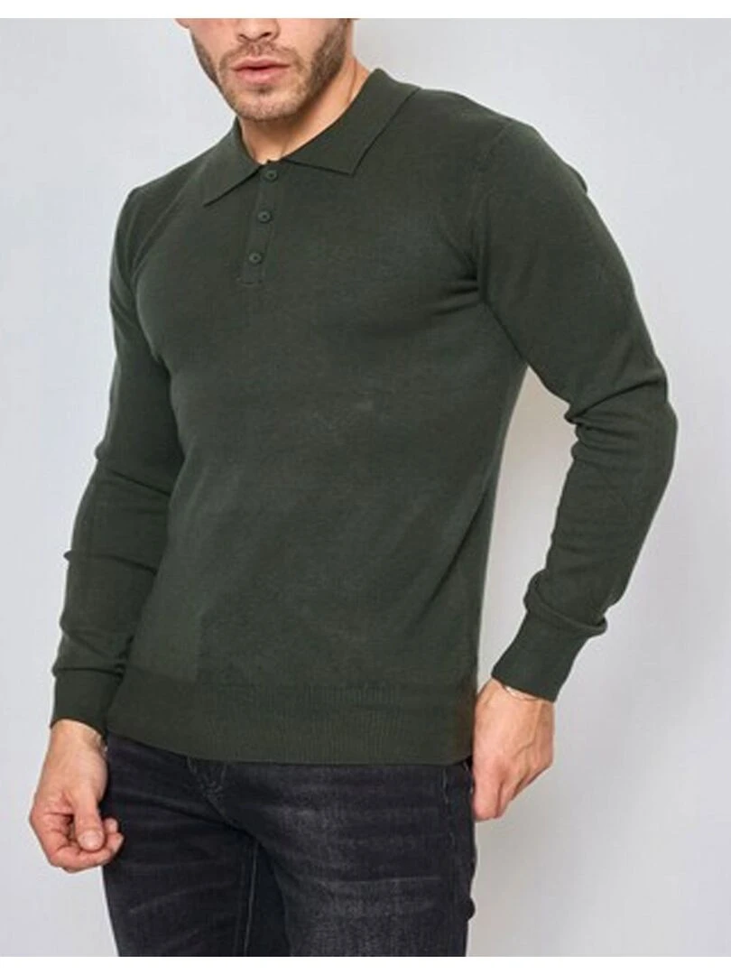 Pull col polo Kebello Blanc Blanc