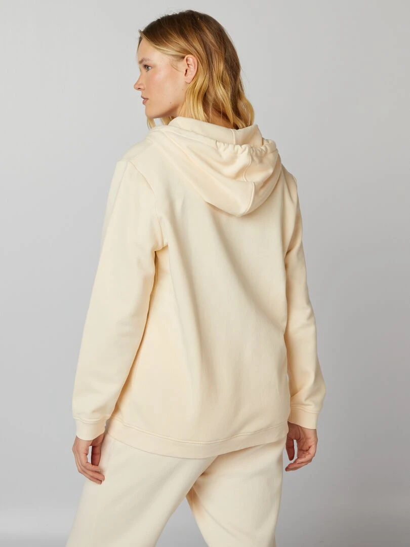 Sweat à capuche en molleton   écru