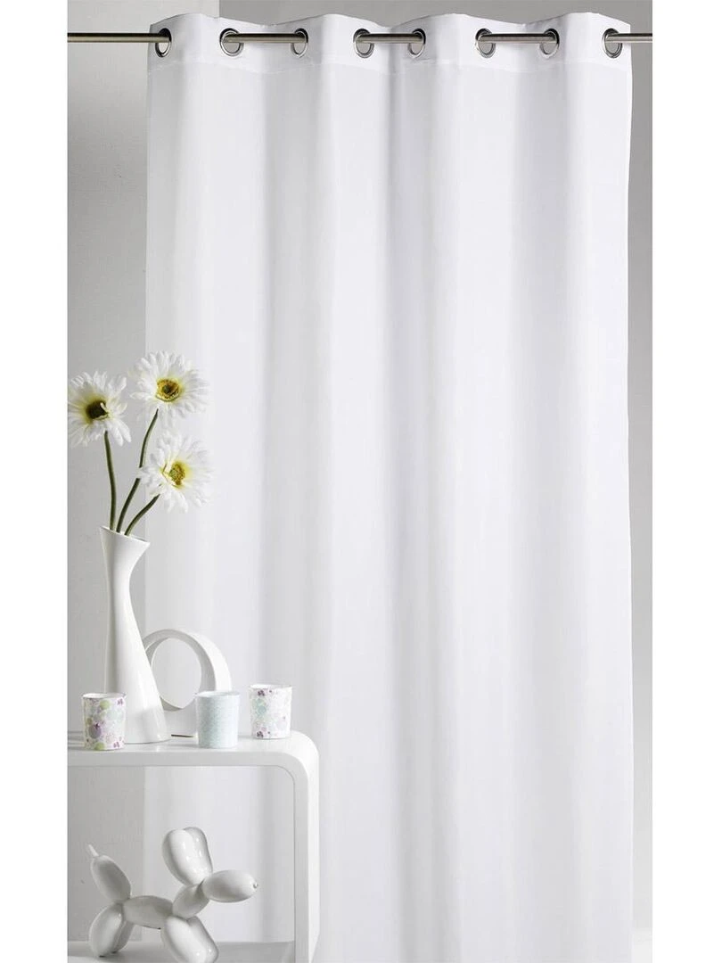 Rideau d'Ameublement en Microfibre Uni Blanc