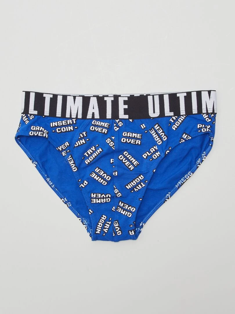 Lot de 3 slips avec imprimé   Noir/bleu/vert