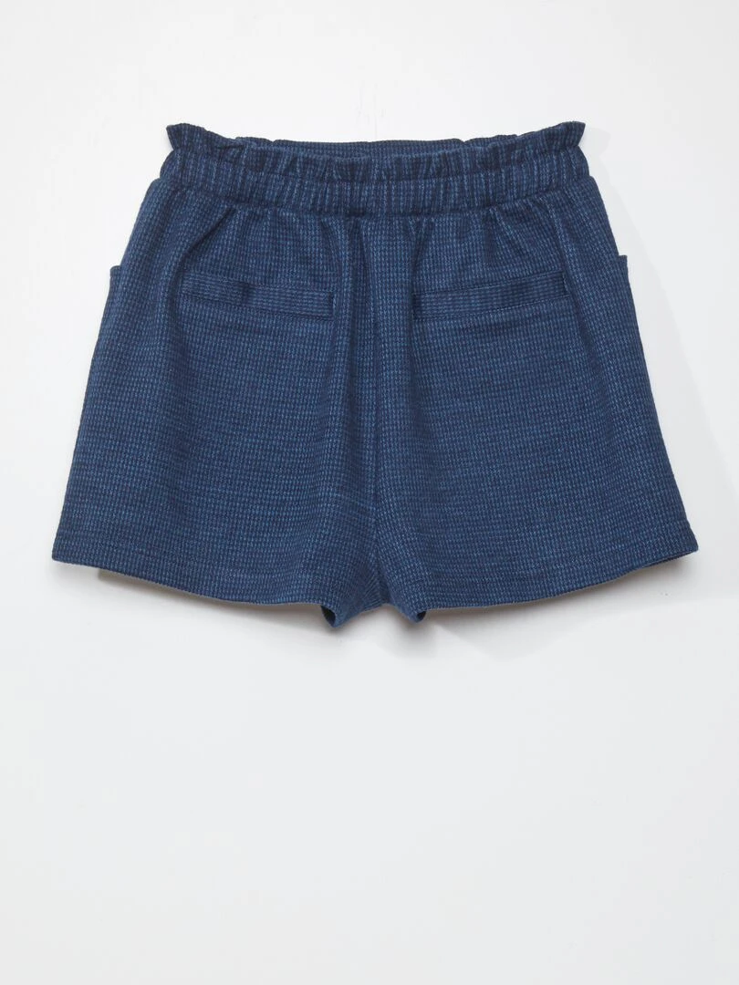 Short avec imprimé 'pied de poule'   Bleu marine