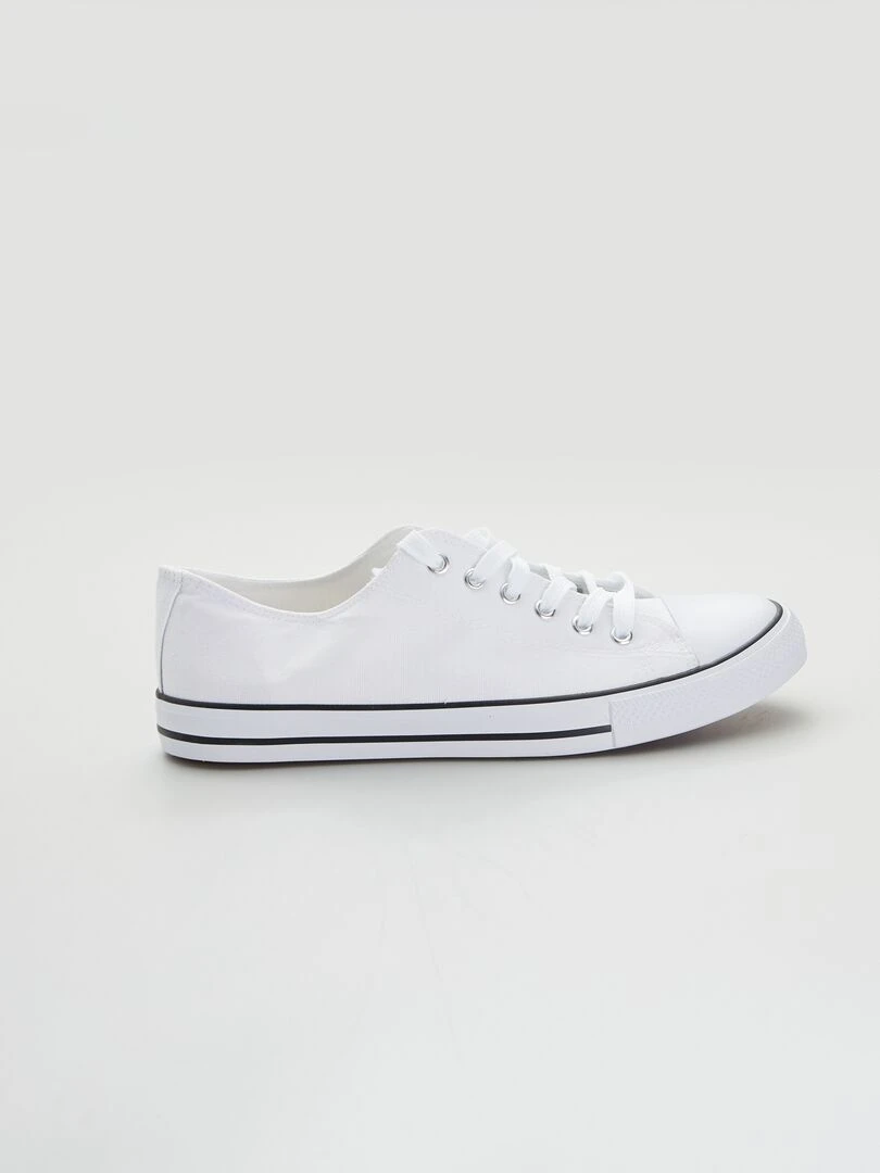 Tennis en toile basiques blanc
