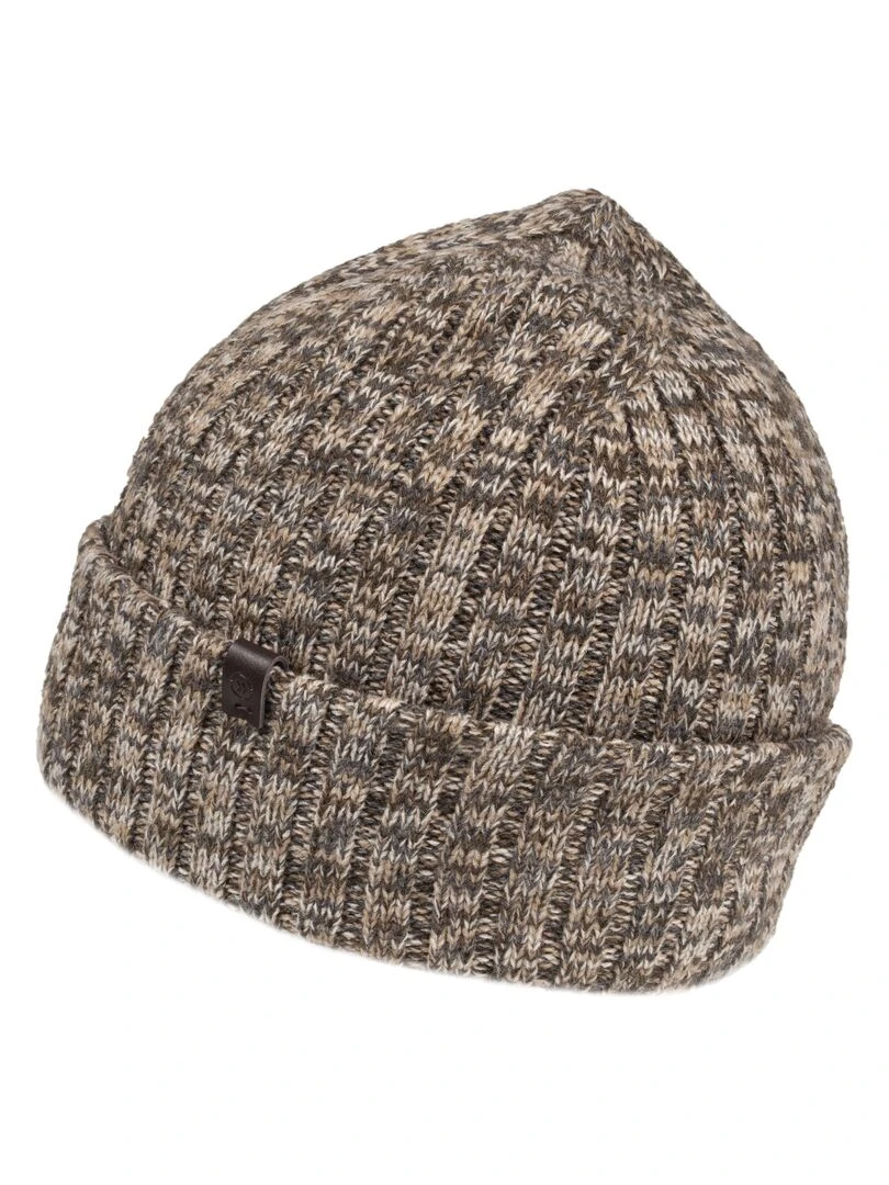 Bonnet Homme maille côtelé Kaki chiné Kaki