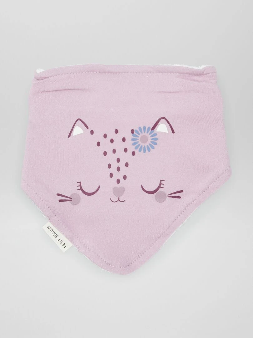 Lot de 3 bavoirs   Rose/blanc/violet