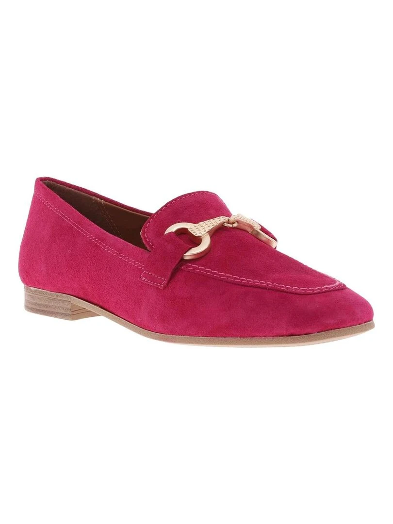 TAMARIS Mocassins cuir nubuck talon plat Rose fushia