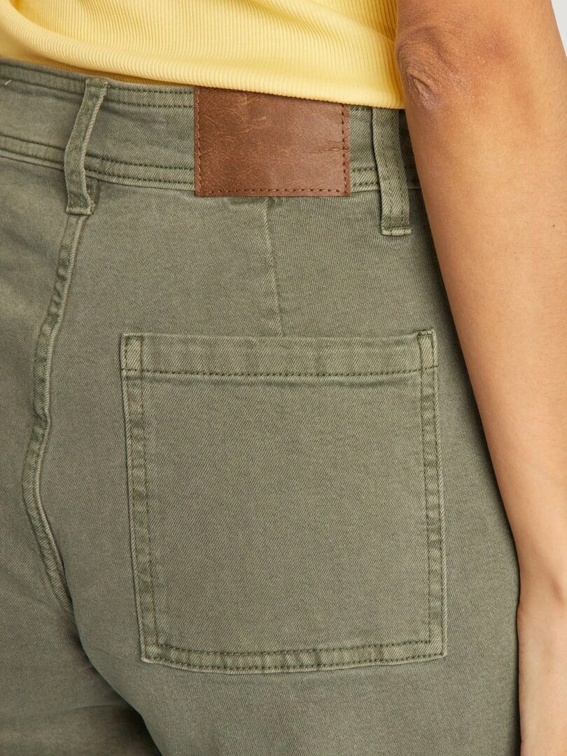 Jean wide leg à taile haute   Vert