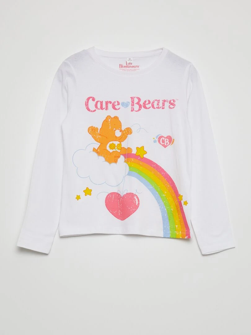 Ensemble pyjama 'Bisounours' t shirt + pantalon   2 pièces   Blanc/gris