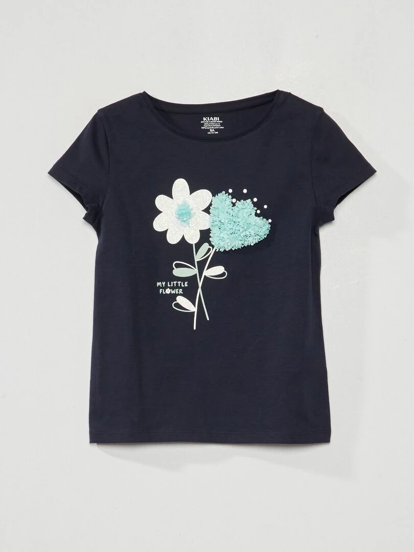 T shirt en jersey avec animation ludique BLEU
