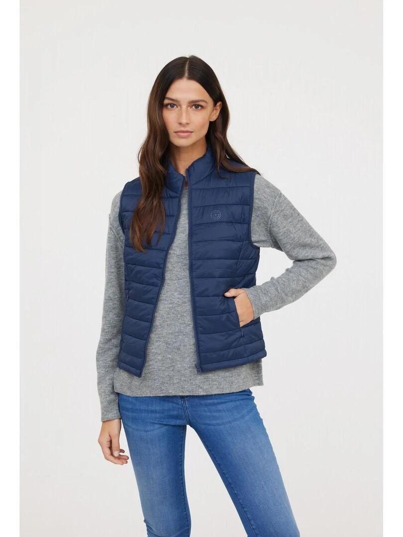 Lee Cooper Doudoune sans manches polyester col zippé FONYLA Bleu marine