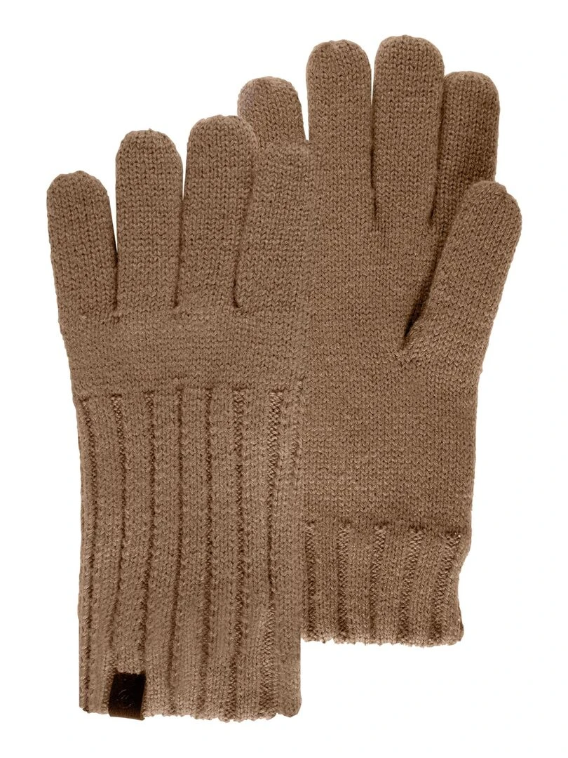 Gants Homme Maille Côtelée Sable Beige sable