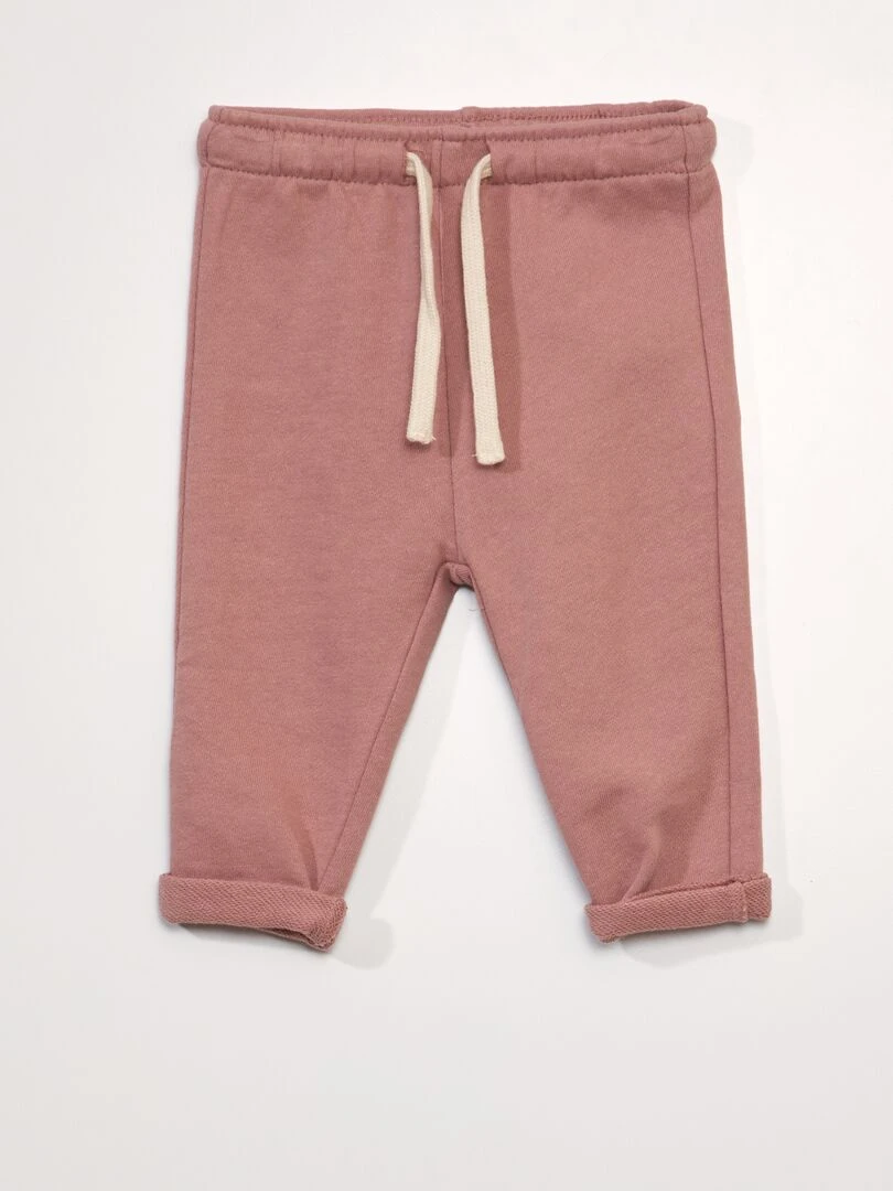Pantalon jogging en french terry Vieux rose