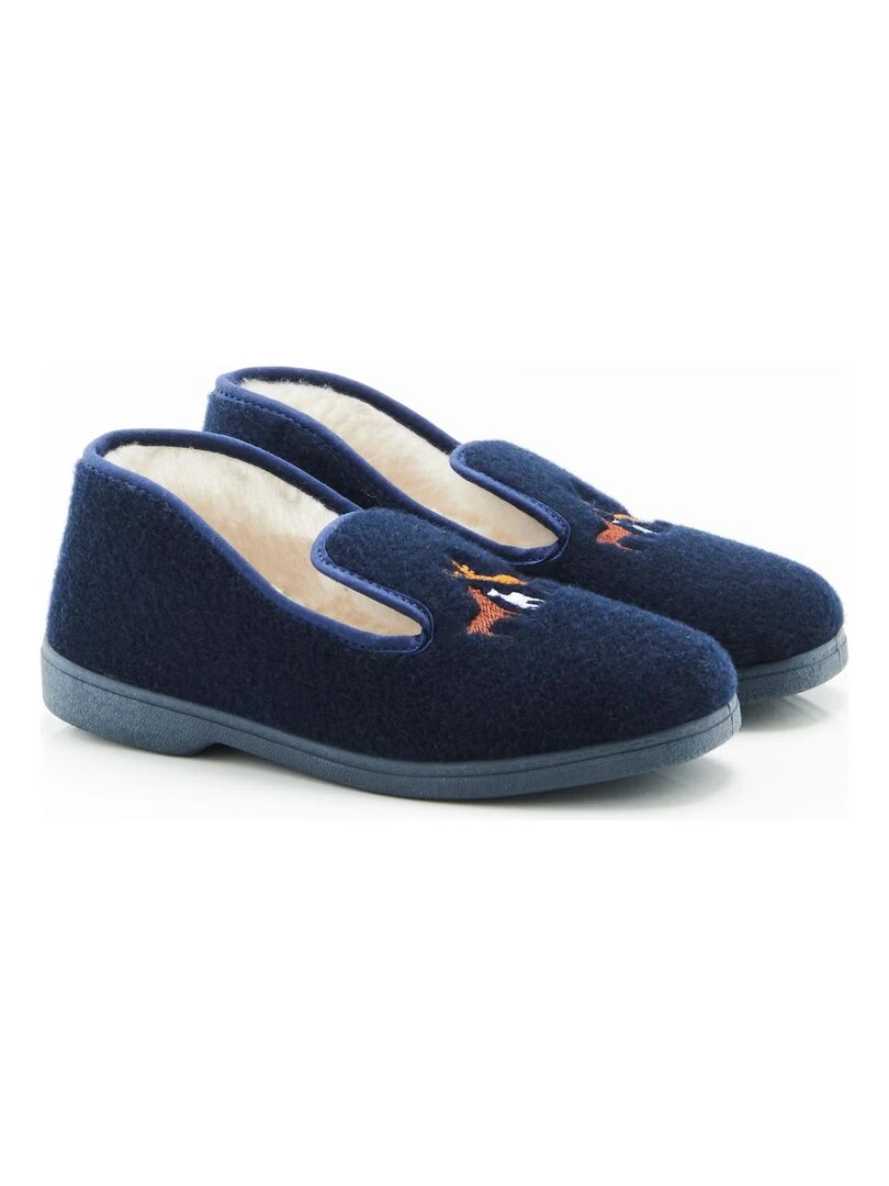 Charentaises Thermolactyl Damart Bleu marine