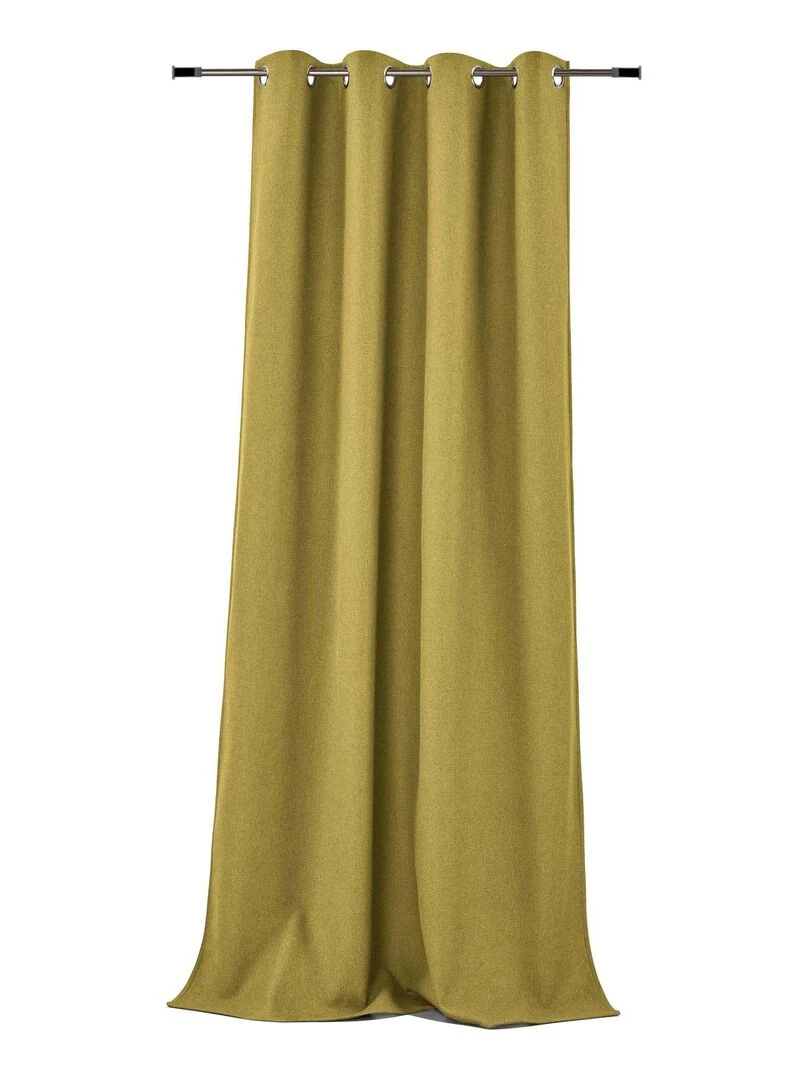 Rideau thermique jacquard doublé flanelle Jaune