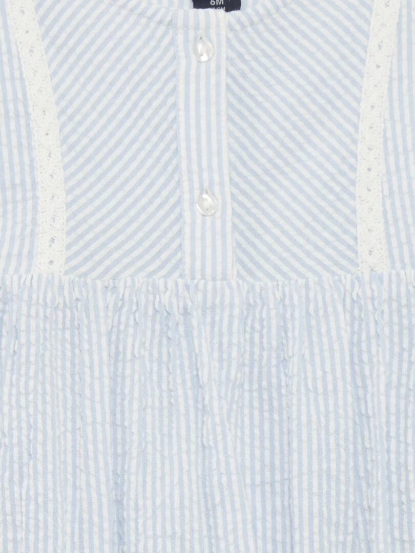 Barboteuse en seersucker Bleu