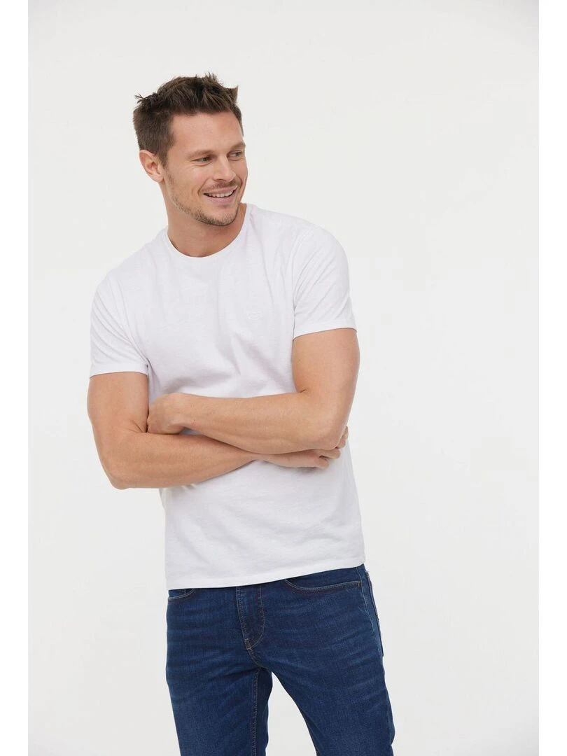 Lee Cooper   T Shirt manches courtes coton regular AREO   Blanc
