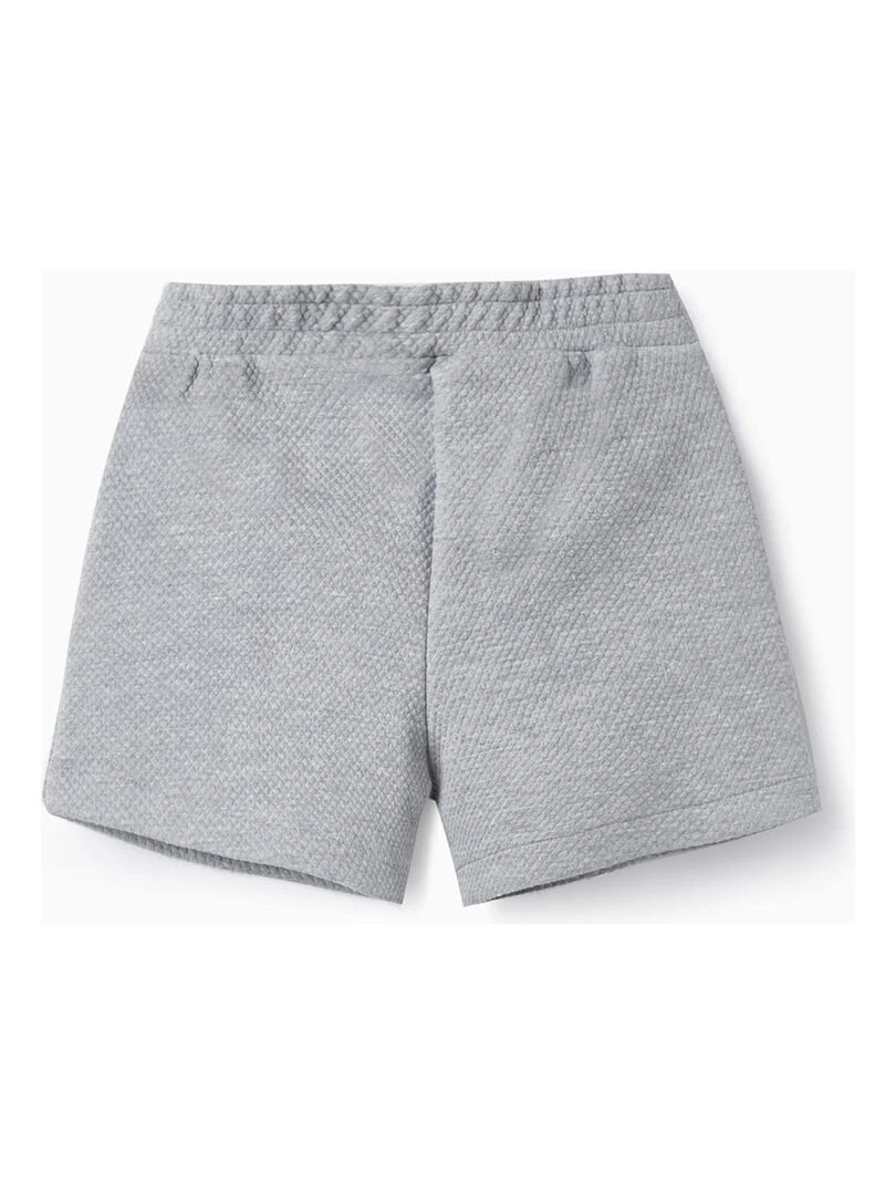Short en maille avec nœud pour fille NOËL Gris