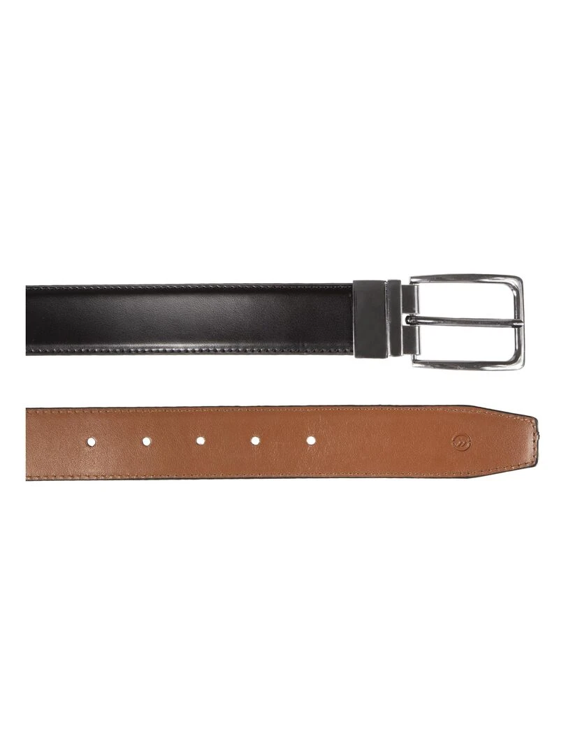 Ceinture Homme 2 en 1 Noir/Cognac Noir
