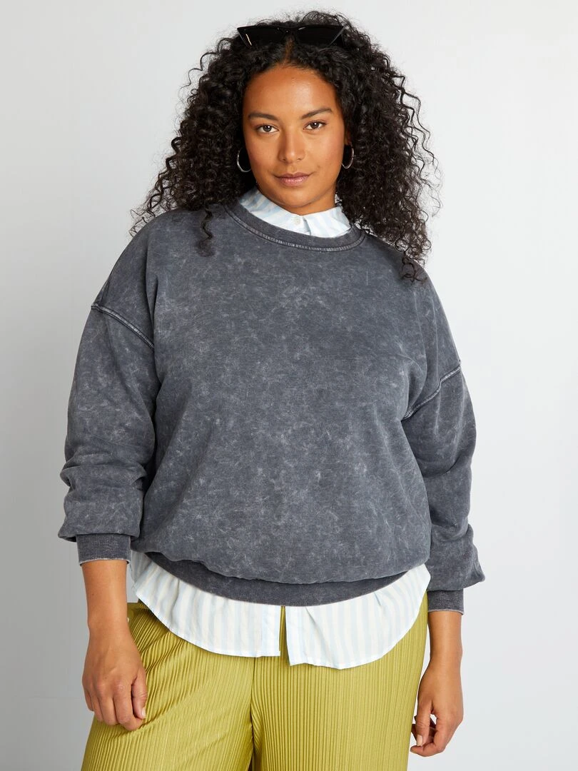 Sweat oversize effet délavé Gris
