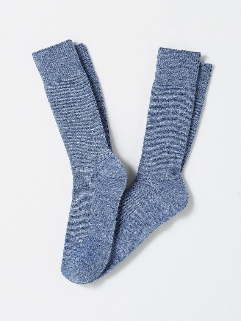 Lot de 2 paires de chaussettes mélange laine et Thermolactyl Damart Bleu