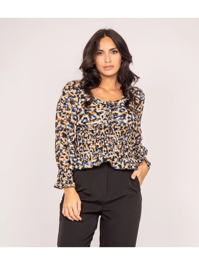 Blouse motifs FRONKA Beige