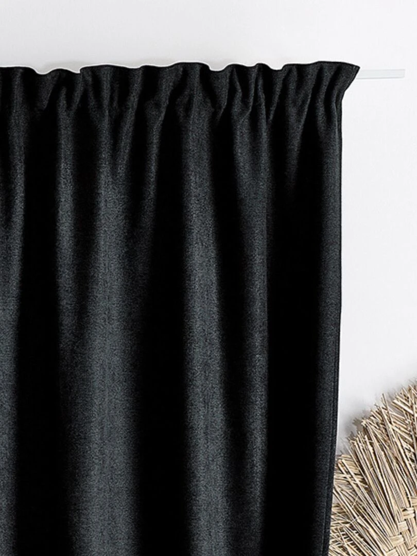 Rideau phonique et thermique à galons fronceurs KONFOR   Noir