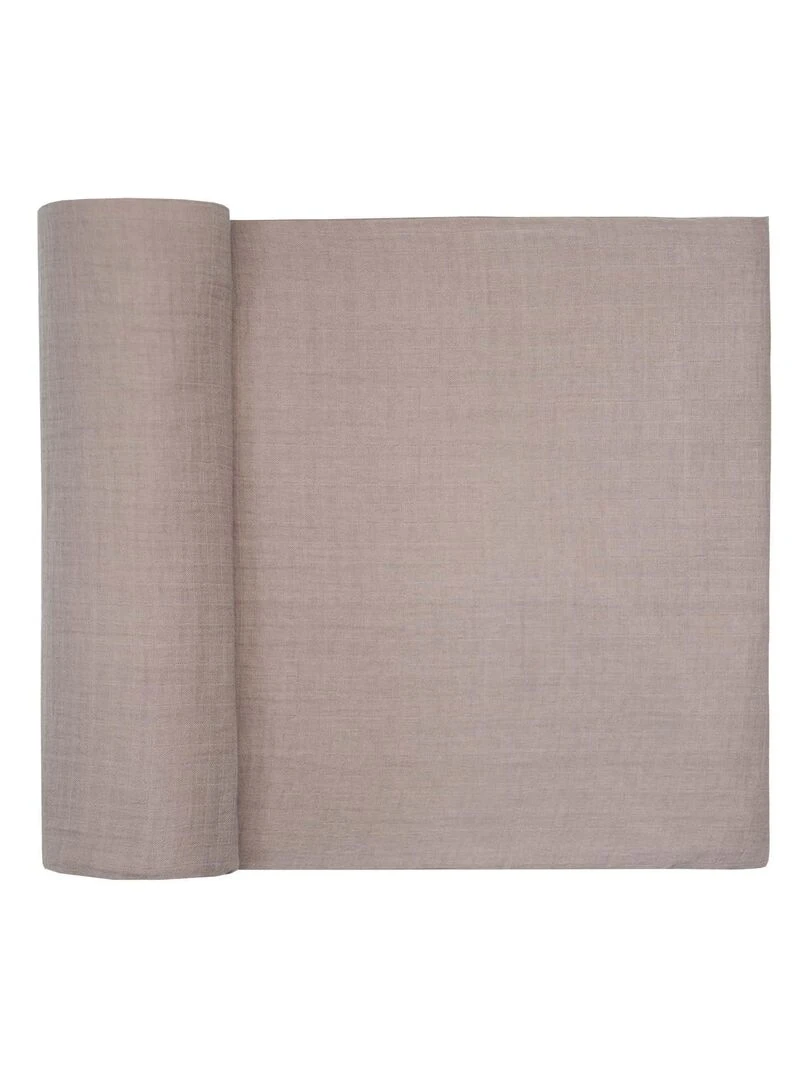 Maxi lange en double gaze à carreaux Gris taupe