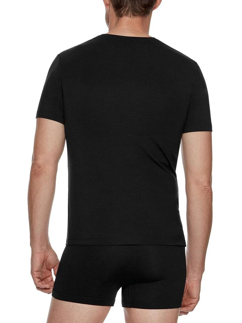 Tricot de peau thermo tempéré laine et lyocell Premium Wool   Noir