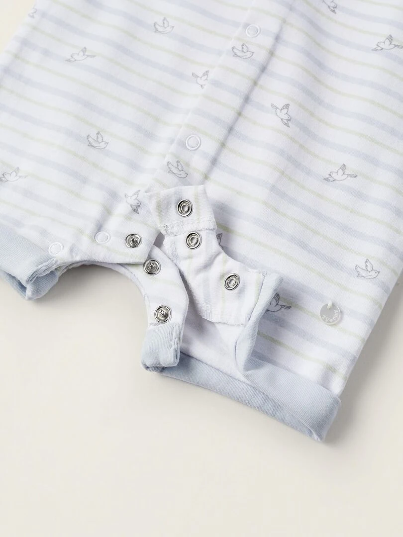 Combinaison à manches courtes pour nouveau né 'Hirondelles' manches longues EARLY BLOOM   Blanc