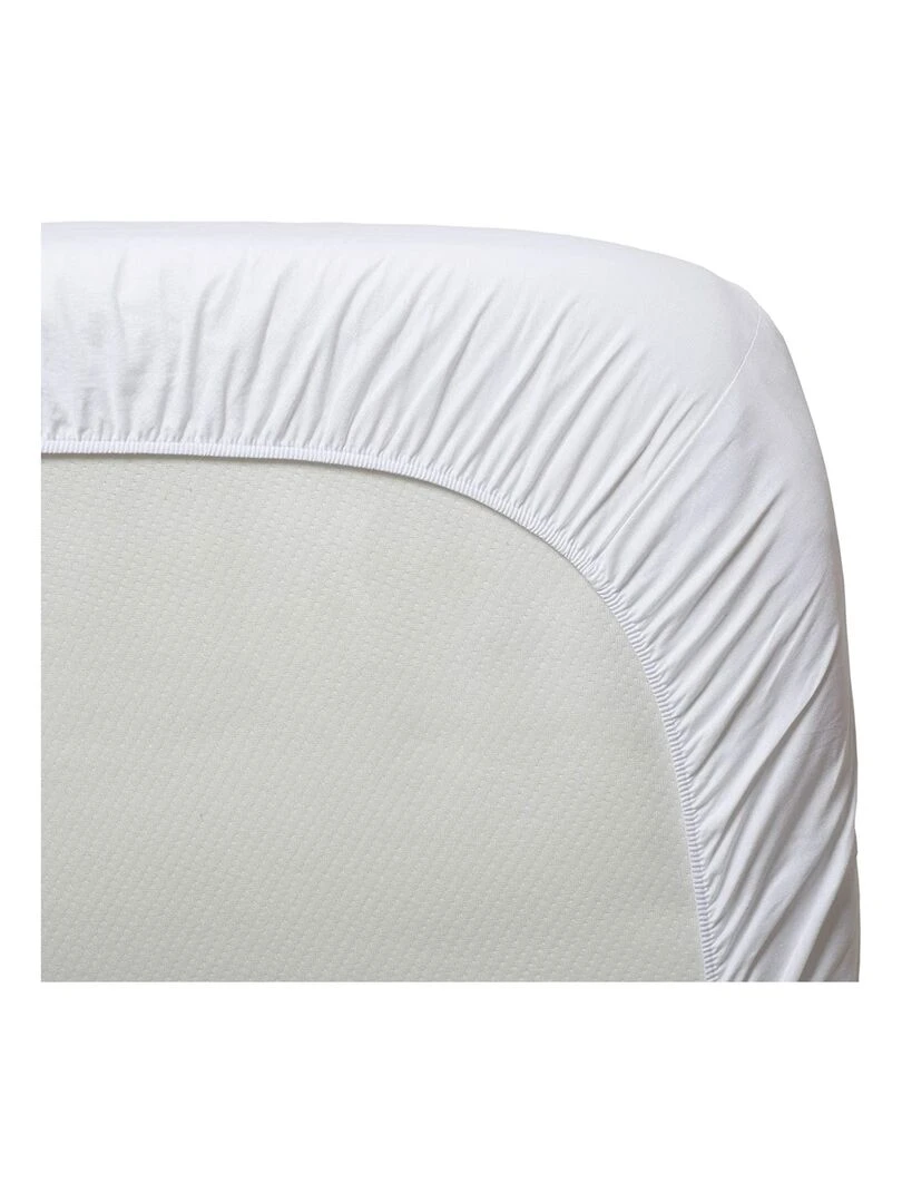 Lot x3 Draps housse bébé 100% jersey Bio peigné   'P'tit Basile'   Blanc