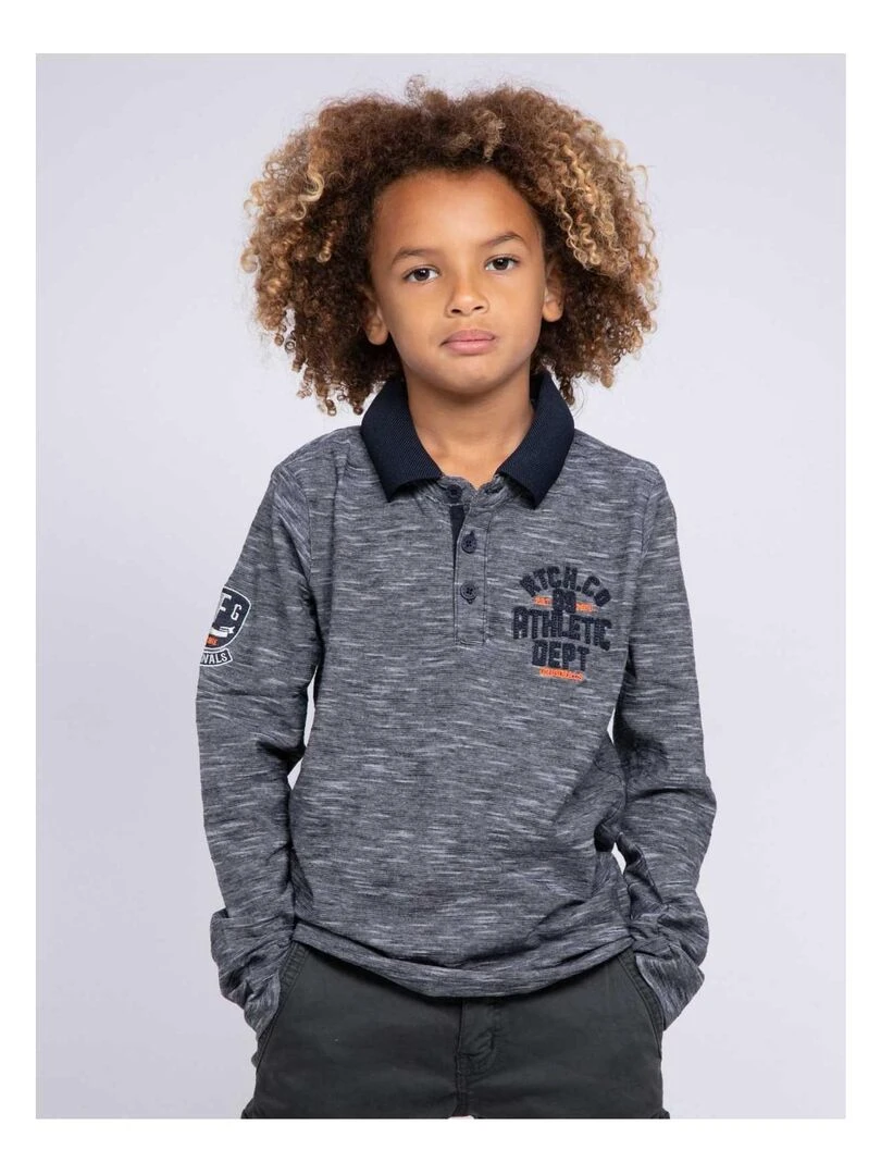 Polo manches longues PONTANA junior Bleu marine