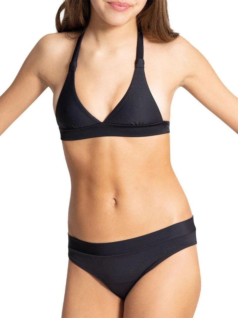 Maillot de bain 2 pièces pour règles fille   Noir