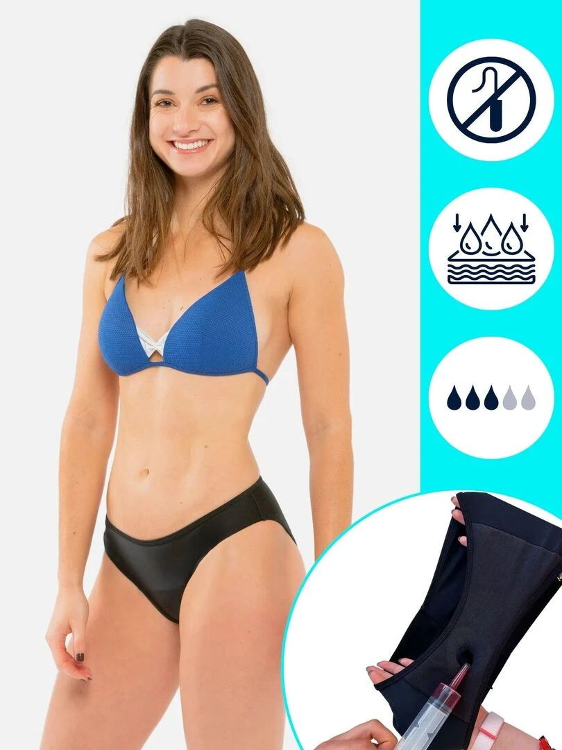Bas de Maillot de bain Menstruel   Flux moyen   Eva   Noir