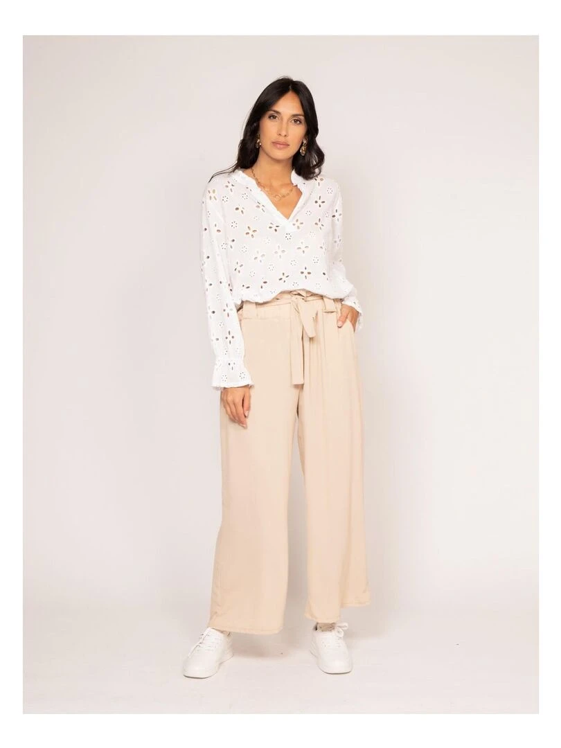Blouse broderies anglaises FARNELL   Blanc