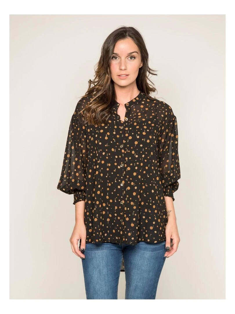 Chemise motifs ORIGAMI Noir