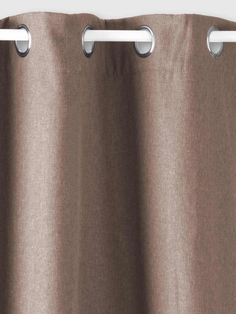 Rideau isolant épais chiné à oeillets Beige