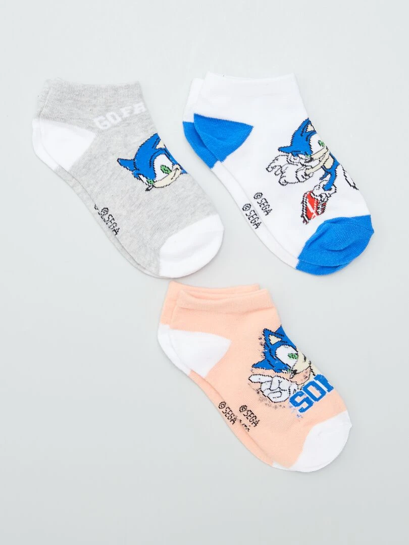Lot de 3 paires de chaussettes 'Sonic' Bleu