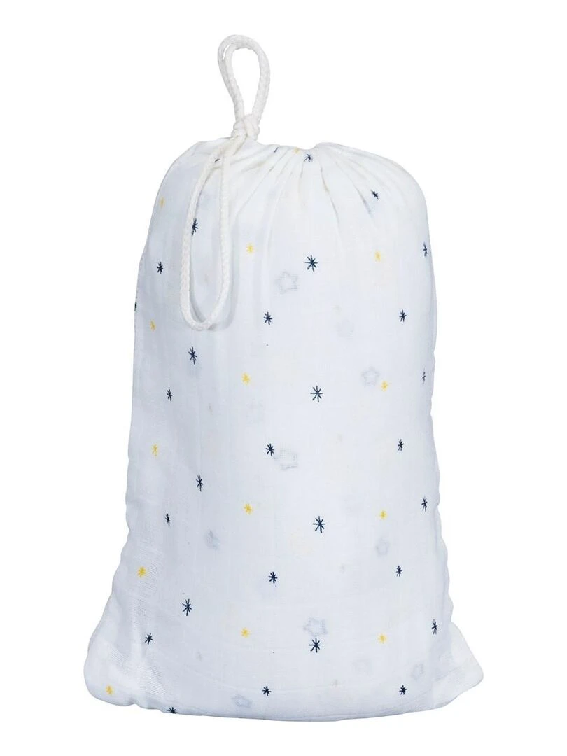 Draps housse 140x70 cm en coton bio blanc SAUTHON Blanc