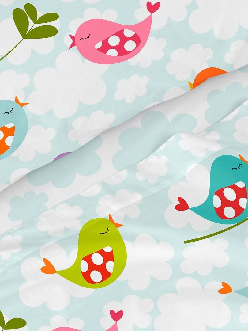 Parure de lit 2 pièces Little birds "Happyfriday"   Blanc