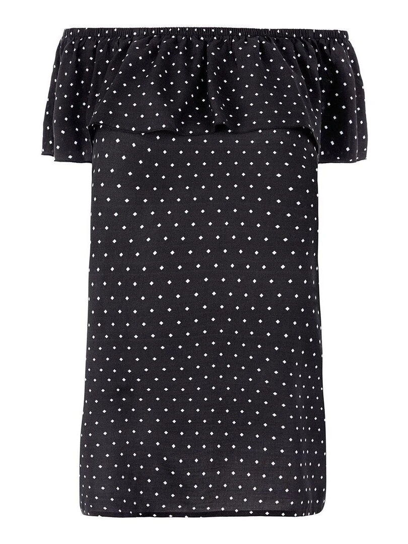 Robe de plage bardot épaules dénudées Jewel cove   Noir