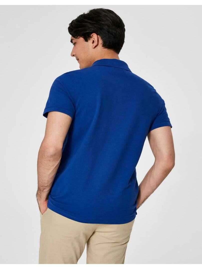 Polo manches courtes Selected   Bleu