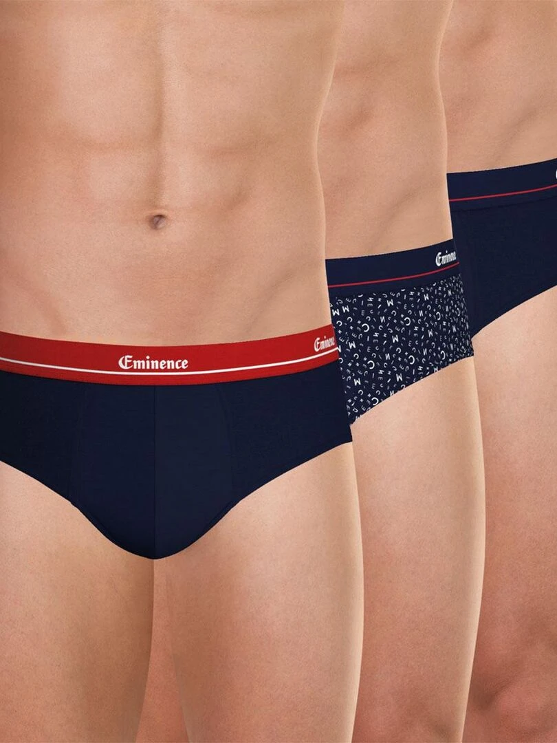 Lot de 3 slips homme Chic Edition limitée 80 ans Bleu marine